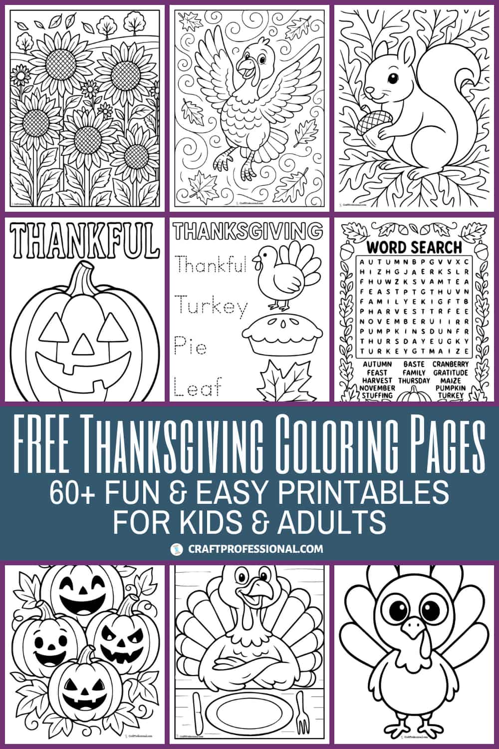 Discover over 60 free Thanksgiving coloring pages, including turkeys, pumpkins, fall leaves, gratitude prompts, and fun worksheets. New designs added for 2025! Perfect for families, classrooms, and holiday fun.