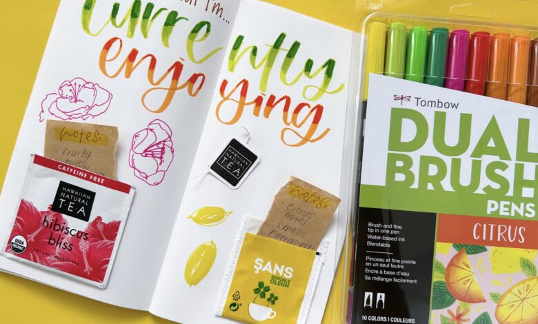 Create a Tea Themed Journal Spread for National Craft Month