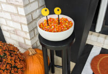 Monster Eyes DIY Halloween Candy Bowl