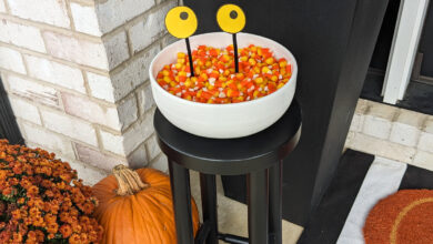 Monster Eyes DIY Halloween Candy Bowl Monster Eyes DIY Halloween Candy Bowl