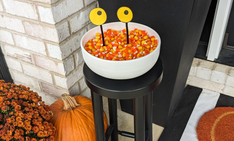Monster Eyes DIY Halloween Candy Bowl