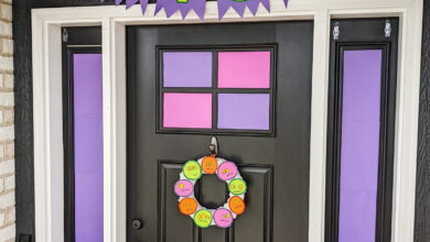 ‘TRICKS’ Halloween Banner Printable Decor with Monster Eyes