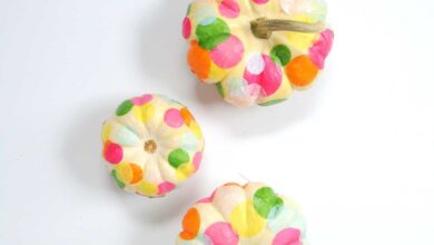 Festive Mini Pumpkin Decorating with Mod Podge