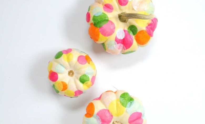 Festive Mini Pumpkin Decorating with Mod Podge