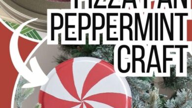Dollar Store Pizza Pan Peppermint Craft