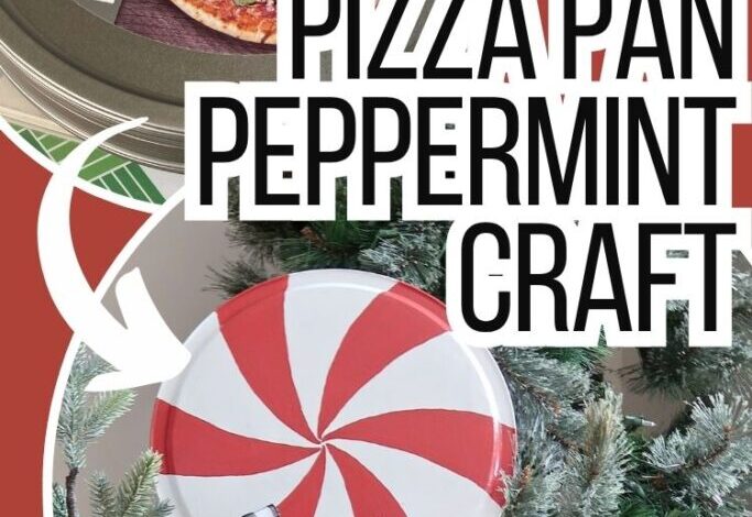 Dollar Store Pizza Pan Peppermint Craft