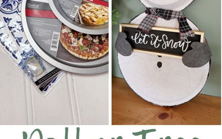 Pizza Pan Tin Tile Snowman