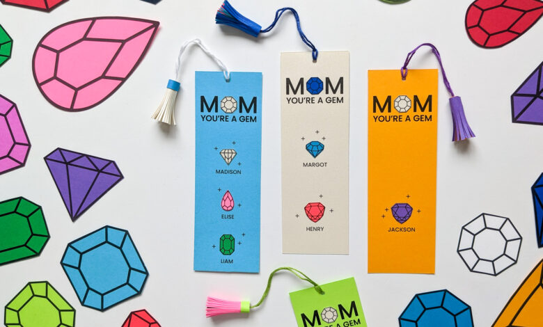“Mom, You’re a Gem” Birthstone Bookmarks | Easy DIY Mother’s Day Gift Idea