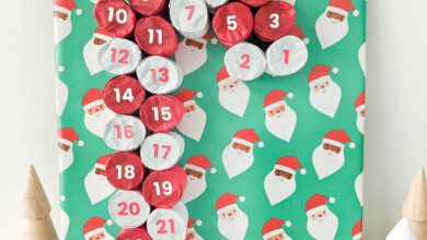Candy Cane DIY Advent Calendar from Toilet Paper Rolls