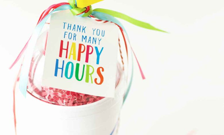 Teacher Appreciation Gift: “Thank You for Many Happy Hours” Sonic Gift Card Idea