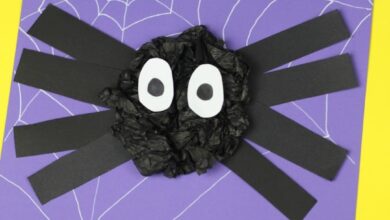Easy Scrunched Paper Spider Craft