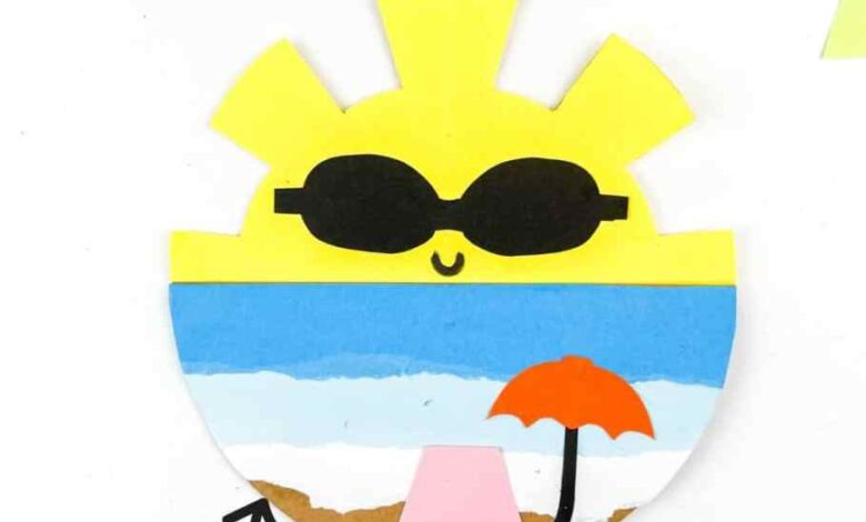 Rocking Sun Craft with Free Printable Template Rocking Sun Craft with Free Printable Template