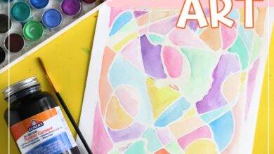 Easy Watercolor Resist Art – A girl and a glue gun