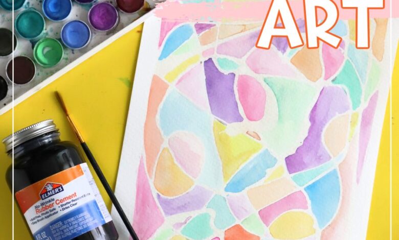 Easy Watercolor Resist Art – A girl and a glue gun Easy Watercolor Resist Art – A girl and a glue gun